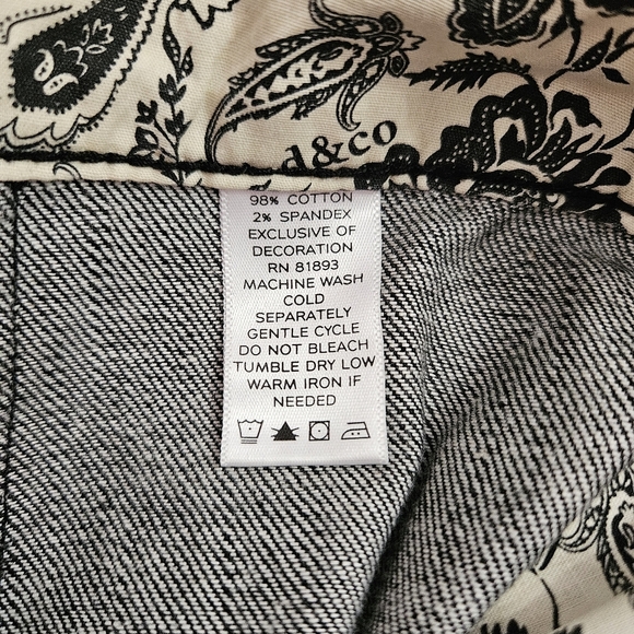 Denim & Co. Black Wash Denim Trouser Pant  Women’s Size 10T, 34-inch Inseam - Picture 6 of 6